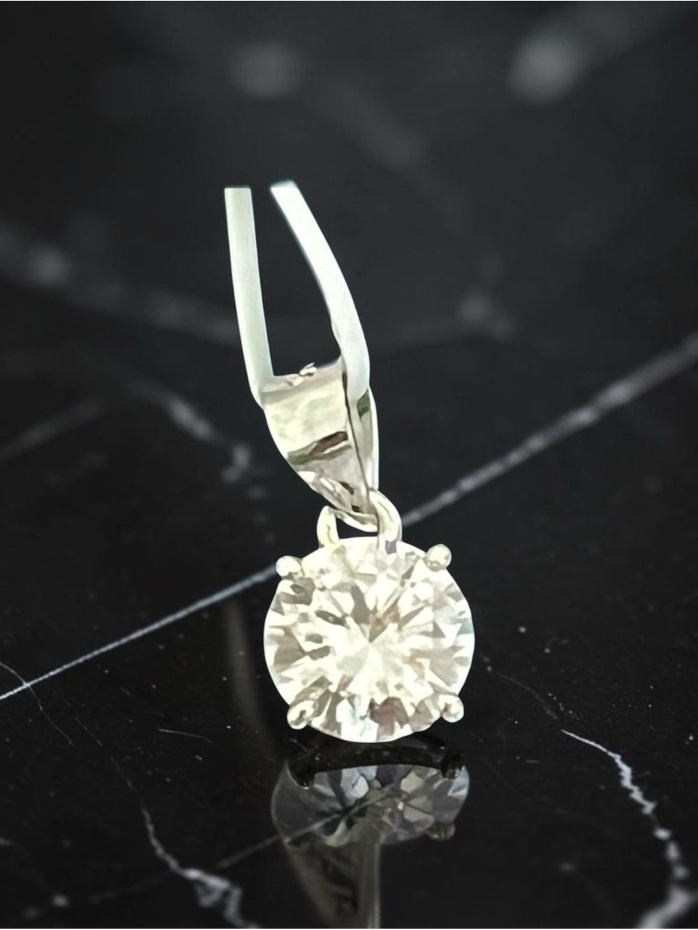 Sterling & Moissanite Round Brilliant Pendant with GRA - $150 retail